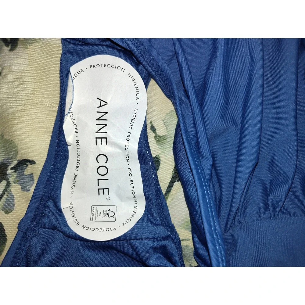 Anne Cole Womens Blue Ruched One Piece Swimsuit 126MO070 SLB Size 10 NWT